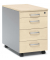 Rollcontainer 270256, ahorn, 4 Schubladen, Stahl/Holz, abschlie&szlig;bar