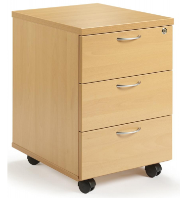 Rollcontainer 273367, buche, 3 Schubladen, Holz, abschlie&szlig;bar