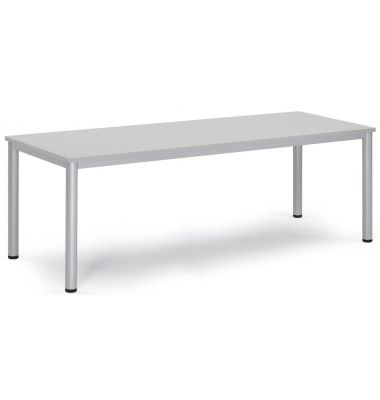 Besprechungstisch 259706, 72cm (H), 200x80cm (BxT), 8 Personen, rechteckig, lichtgrau / silber