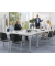 Besprechungstisch BASE-MODUL Q, 72cm (H), 200x80cm (BxT), 8 Personen, rechteckig, lichtgrau / silber