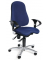Bürodrehstuhl SITNESS 40, blau / chrom, mit Armlehnen, bis 110kg, ohne Kopfstütze