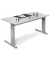 Schreibtisch Basic M MULTI M, 74cm (H), 160x80cm (BxT), rechteckig, lichtgrau / silber