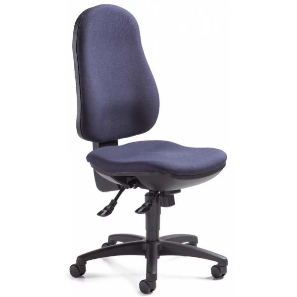 4251635603821 - Bürodrehstuhl COMFORT I dunkelblau   schwarz bis 110kg ohne Kopfstütze 4251635603821 Deskin