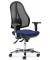 Bürodrehstuhl COMFORT NET DELUXE, schwarz/blau / chrom, mit Armlehnen, bis 110kg, ohne Kopfstütze