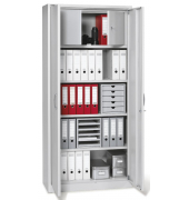 Stahlschrank BASE L 220915, abschlie&szlig;bar, 5 OH, lichtgrau, 92x195x42cm (BxHxT)