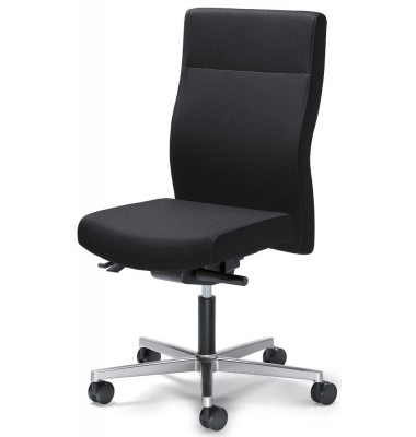 Bürodrehstuhl D001, schwarz / silber, bis 110kg, ohne Kopfstütze
