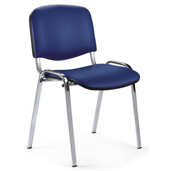 4251635604484 - Besucherstuhl ISO blau   chrom ohne Armlehnen 4-Fuß-Gestell 4251635604484 Deskin