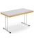 Klapptisch, 140x70cm (BxT), 73,8cm (H), Holz, rechteckig, grau / chrom
