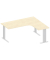Schreibtisch Jumboform Basic M MULTI M, 74cm (H), 180x160cm (BxT), L-Form, ahorn / silber