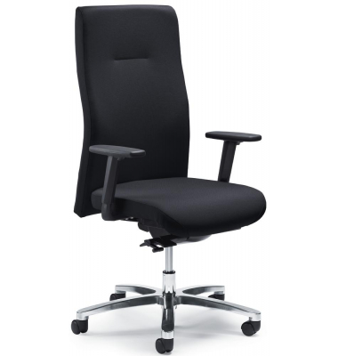 Bürodrehstuhl BIG STAR 20, schwarz / silber, mit Armlehnen, bis 150kg, ohne Kopfstütze