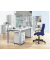 Schreibtisch Comfort MULTI M, manuell höhenverstellbar, 62-82cm (H), 160x80cm (BxT), rechteckig, lichtgrau / silber