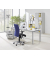 Schreibtisch Comfort MULTI M, manuell höhenverstellbar, 62-82cm (H), 160x80cm (BxT), rechteckig, lichtgrau / silber