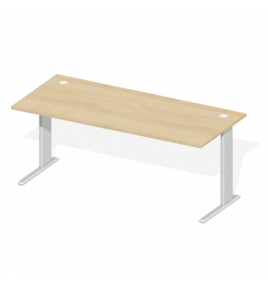 Schreibtisch Comfort M MULTI M, manuell h&ouml;henverstellbar, 64-84cm (H), 180x80cm (BxT), rechteckig, buche / silber