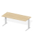 Schreibtisch Comfort M Multi M, manuell höhenverstellbar, 64-84cm (H), 180x80cm (BxT), rechteckig, buche / silber
