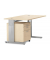 Schreibtisch Comfort M Multi M, manuell höhenverstellbar, 64-84cm (H), 180x80cm (BxT), rechteckig, buche / silber