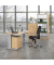 Schreibtisch Comfort M Multi M, manuell höhenverstellbar, 64-84cm (H), 180x80cm (BxT), rechteckig, buche / silber