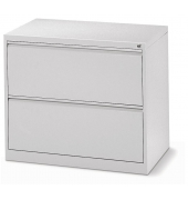 H&auml;ngeregistraturschrank 236664 Base L, lichtgrau, 2 Schubladen, 2-bahnig