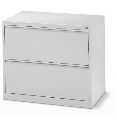 H&auml;ngeregistraturschrank 236664 Base L, lichtgrau, 2 Schubladen, 2-bahnig