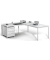 Schreibtischkombination BASE L 247181, 72cm (H), 200x200cm (BxT), L-Form, lichtgrau / lichtgrau