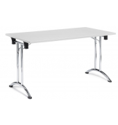 Klapptisch 250695, 73cm (H), 140x70cm (BxT), rechteckig, lichtgrau / chrom