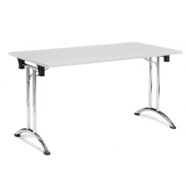 Klapptisch MODUL, 140x70cm (BxT), 73cm (H), Holz, rechteckig, lichtgrau / chrom