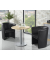 Konferenztisch MODUL, 73,5cm (H), 80x80cm (BxT), 4 Personen, rund, ahorn / silber