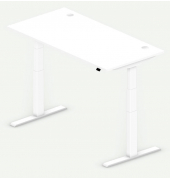 Sitz-Steh-Schreibtisch Comfort Multi M Pro, elektrisch höhenverstellbar, 64-130cm (H), 160x80cm (BxT), rechteckig, weiß / weiß