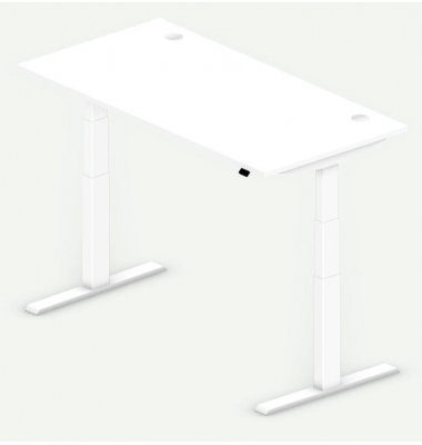 Sitz-Steh-Schreibtisch Comfort MULTI M pro, elektrisch h&ouml;henverstellbar, 64-130cm (H), 160x80cm (BxT), rechteckig, wei&szlig; / wei&szlig;
