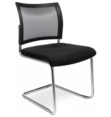 Besucherschwinger LAS VEGAS, schwarz / chrom, ohne Armlehnen, Freischwinger