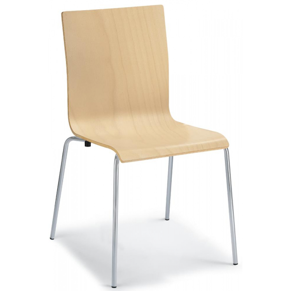 4 Stück Deskin Besucherstuhl QUADRAS, buche / chrom, ohne Armlehnen, 4-Fuß-Gestell 4251635605504 Deskin