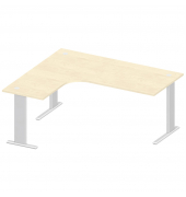 Schreibtisch Jumboform Basic M MULTI M, 74cm (H), 180x160cm (BxT), L-Form, ahorn / silber