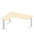 Schreibtisch Jumboform Basic M MULTI M, 74cm (H), 180x160cm (BxT), L-Form, ahorn / silber