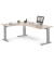 Schreibtisch Jumboform Basic M MULTI M, 74cm (H), 180x160cm (BxT), L-Form, ahorn / silber