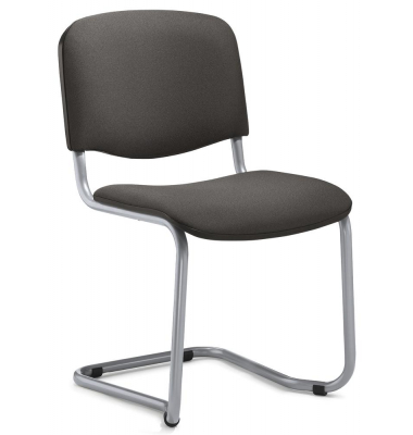 Besucherschwinger ISO, dunkelgrau / silber, ohne Armlehnen, Freischwinger