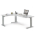 Schreibtisch Jumboform Basic M MULTI M, 74cm (H), 180x160cm (BxT), L-Form, lichtgrau / silber