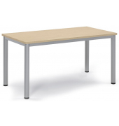 Besprechungstisch 259690, 72cm (H), 140x70cm (BxT), 6 Personen, rechteckig, ahorn / silber