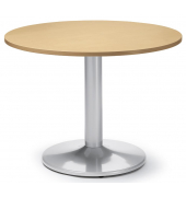 Konferenztisch MODUL, 73,5cm (H), 100x100cm (BxT), 5 Personen, rund, buche / alusilber