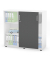 Schiebet&uuml;renschrank EVO 271044, abschlie&szlig;bar, 2x3 OH, wei&szlig;/anthrazit, 120x112,5x42cm (BxHxT)