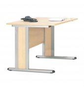 Schreibtisch Basic MULTI M, 74cm (H), 120x80cm (BxT), rechteckig, ahorn / silber