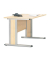 Schreibtisch Basic MULTI M, 74cm (H), 120x80cm (BxT), rechteckig, ahorn / silber