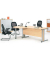 Schreibtisch Basic MULTI M, 74cm (H), 120x80cm (BxT), rechteckig, ahorn / silber