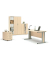 Schreibtisch Basic MULTI M, 74cm (H), 120x80cm (BxT), rechteckig, ahorn / silber