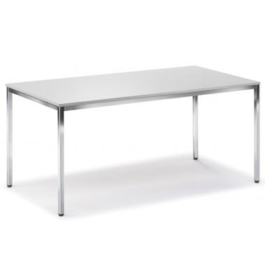 Besprechungstisch Deskin-Line, 72cm (H), 160x80cm (BxT), 6 Personen, rechteckig, lichtgrau / chrom