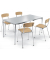 Besprechungstisch 248691, 72cm (H), 160x80cm (BxT), 6 Personen, rechteckig, lichtgrau / chrom