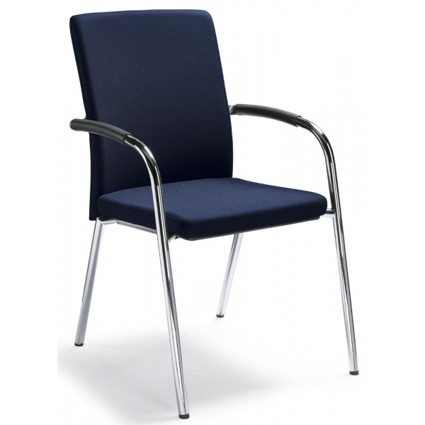 4251635606181 - Besucher- und Konferenzstuhl RIVA 4 dunkelblau   chrom mit Armlehnen 4-Fuß-Gestell 4251635606181 Deskin