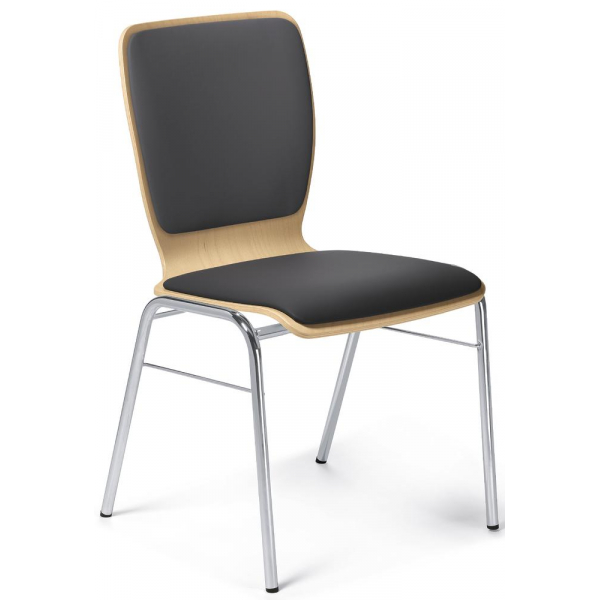 4 Stück Deskin Besucherstuhl JARA, anthrazit / chrom, ohne Armlehnen, 4-Fuß-Gestell 4251635606266 Deskin