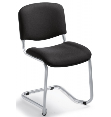 Besucherschwinger ISO, schwarz / silber, ohne Armlehnen, Freischwinger