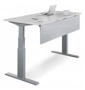 Sitz-Steh-Schreibtisch Comfort Multi M Pro, elektrisch höhenverstellbar, 64-130cm (H), 120x80cm (BxT), rechteckig, lichtgrau / s