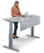 Sitz-Steh-Schreibtisch Comfort Multi M Pro, elektrisch höhenverstellbar, 64-130cm (H), 120x80cm (BxT), rechteckig, lichtgrau / s