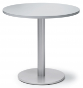Konferenztisch MODUL, 73,5cm (H), 80x80cm (BxT), 4 Personen, rund, lichtgrau / silber